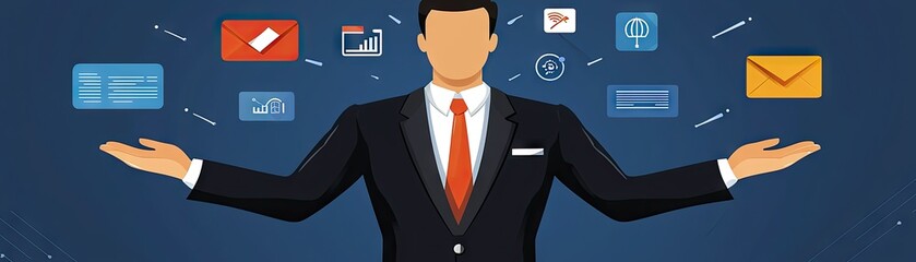 Businessman Handling Digital Messages