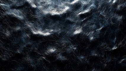 Naklejka premium Seamless Dark Synthetic Fur Texture with Realistic Shading and Flow for Futuristic Design Use