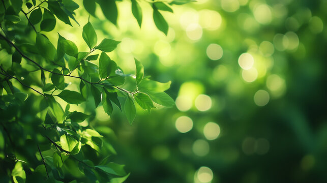 Defocused green forest plants and trees backdrop background - Powered by Adobe
