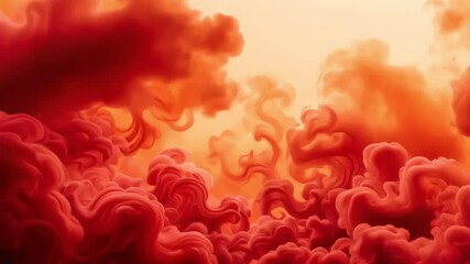 Abstract fiery smoke in warm red and orange tones. Banner for dramatic ads, gaming posters, and action themes.