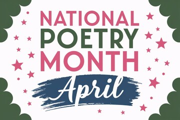 National Poetry Month in April. Modern colorful and festive illustration.