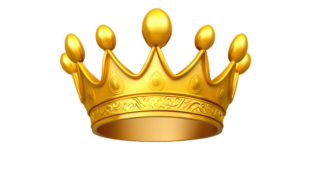 Majestic golden crown adorned with intricate patterns and details symbolizing power wealth and high status