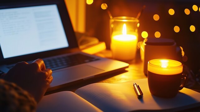 Designer Multitasking in Warm Studio Lighting with Digital Tools