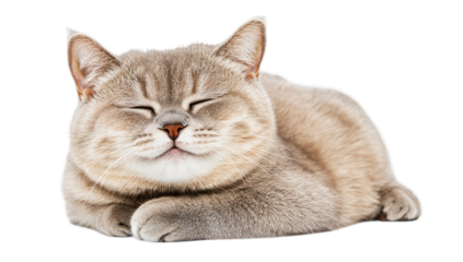 a fluffy content cat rests comfortably showcasing its soft fur a