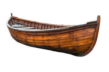 wooden boat isolated on  transparent  background