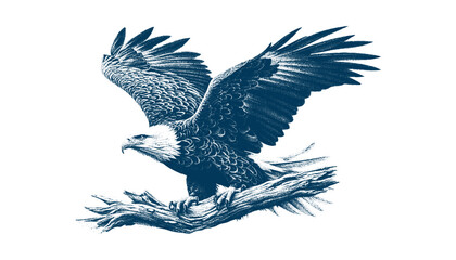 eagle engraving vector illustration