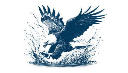 eagle engraving vector illustration