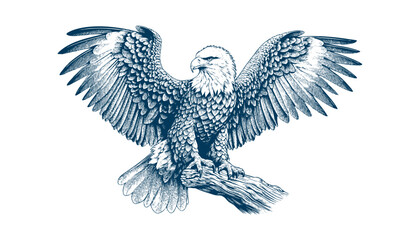 eagle engraving vector illustration