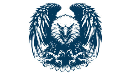 eagle engraving vector illustration