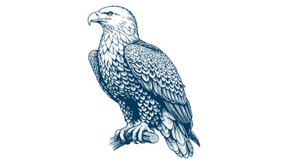 eagle engraving vector illustration