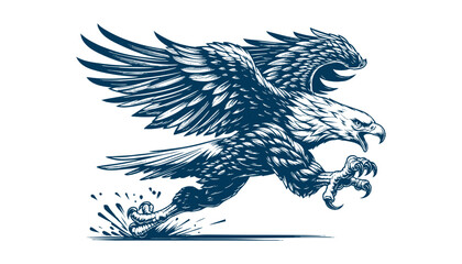 eagle engraving vector illustration