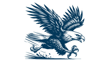 eagle engraving vector illustration