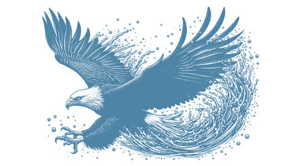 eagle engraving vector illustration