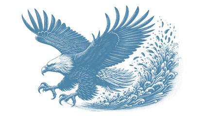 eagle engraving vector illustration