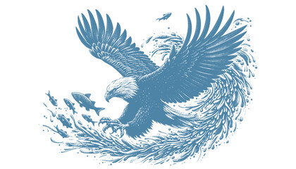 eagle engraving vector illustration