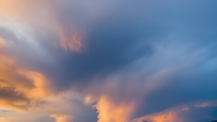 Fototapeta premium Dramatic Storm Clouds Illuminated by Vibrant Sunset Over Open Landscape