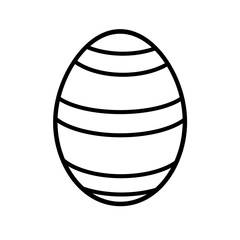 Easter egg outline with striped pattern raster drawing