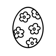 Easter egg outline with floral pattern
