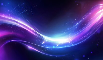 Obraz premium Glowing Purple Blue Wave Abstract. (2)