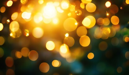 Golden bokeh lights with dark background. (3)