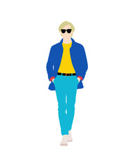Flat vector people and illustration, man with casual outfit