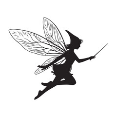 Fototapeta premium Graceful Fairy with Leafy Dress and Wings, Digital Fairy Tale Character Design