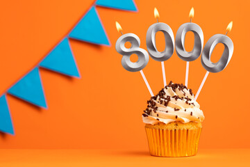 Candle number 8000 - Number of followers or likes