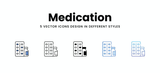 Medication vector icons set stock illustration