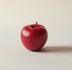 Fresh and Vibrant Red Apple Isolated on Light Background for Healthy Food Concept and Organic Lifestyle Promotion or Nutrition Education Imagery
