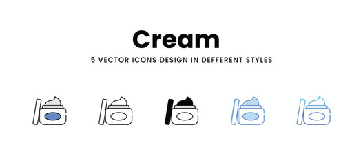 Cream   vector icons set stock illustration