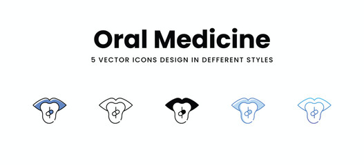 Oral Medicine vector icons set stock illustration