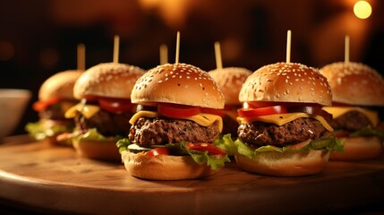 A photo of a tempting serving of fast-food sliders