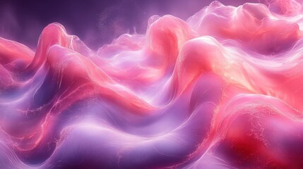 Abstract Colorful Waves in Dreamy Fluid Motion Landscape Design