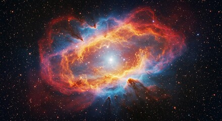 Obraz premium The Colorful Cosmic Nebula in Deep Space