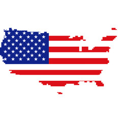 United States map. Flag of United States. U.S.A