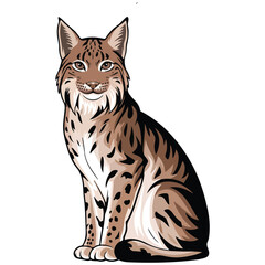 Lynx Illustration, Wild Cat with Striking Features and Bold Stance