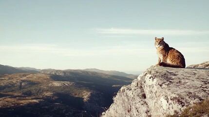 Cat Mountaintop Peaceful View
