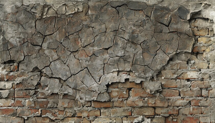 Old weathered wall with cracks. Damaged wall background. Cracked wall. Old wall texture. 