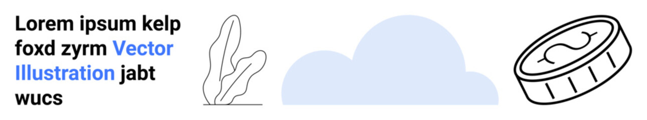 Coin, cloud, and minimalist leaf design representing financial growth, eco-consciousness, and cloud technology. Ideal for fintech, investment, sustainability, cloud tech eco-branding innovation