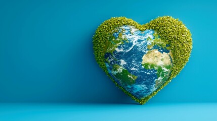 Fototapeta premium Heart-Shaped Earth: A Symbol of Environmental Love and Sustainability