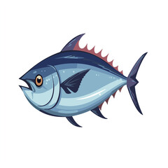 Obraz premium fish cartoon cute animal tuna vector flat