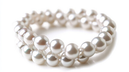 Obraz premium pearl necklace isolated on white