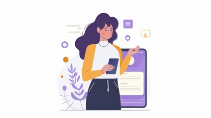 Tech-savvy entrepreneur managing a business from a smartphone. 