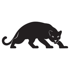 Black Panther Silhouette, Wild Animal Illustration for Nature, Wildlife, and Predator Art