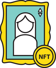 NFT Art digital content, a unique asset icon.
