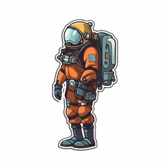 Obraz premium diver diving equipment suit cartoon vector illustration
