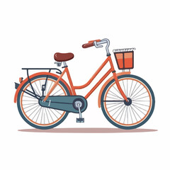 Fototapeta premium Classic City Bicycle flat vector illustration