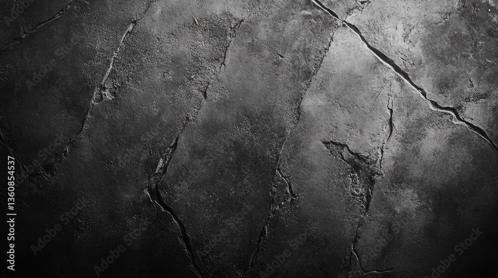 Poster dark textured surface with visible cracks, creating a dramatic backdrop for artistic or design proje