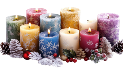 christmas candle and decorations