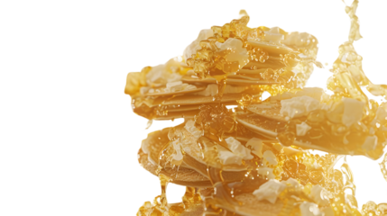 Golden Splash Dynamic Honey or Syrup Flowing with Crystal Ice Cubes